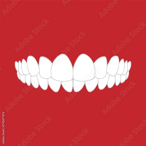 White Teeth Displayed Against a Red Background