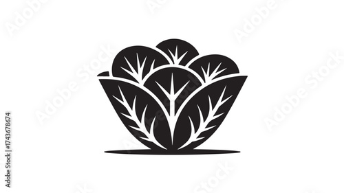 Fresh vibrant green lettuce icon symbolizing healthy eating and natural ingredients for culinary and wellness brands