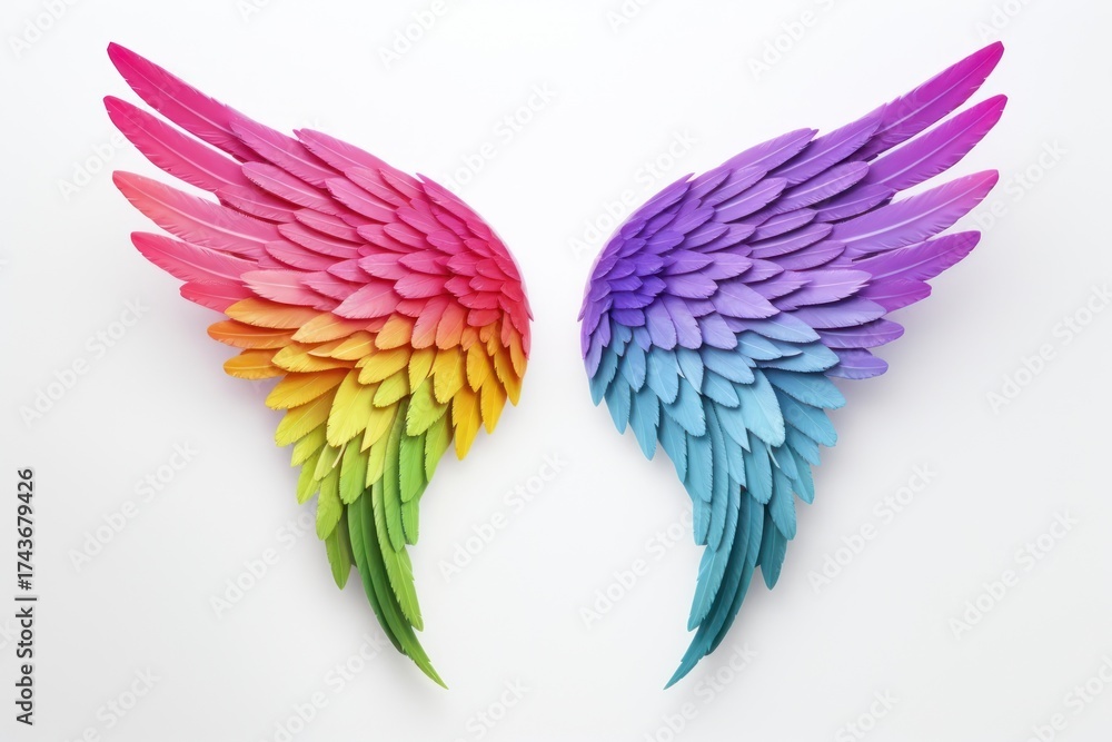 Fototapeta premium Wings handicraft graphics blossom.