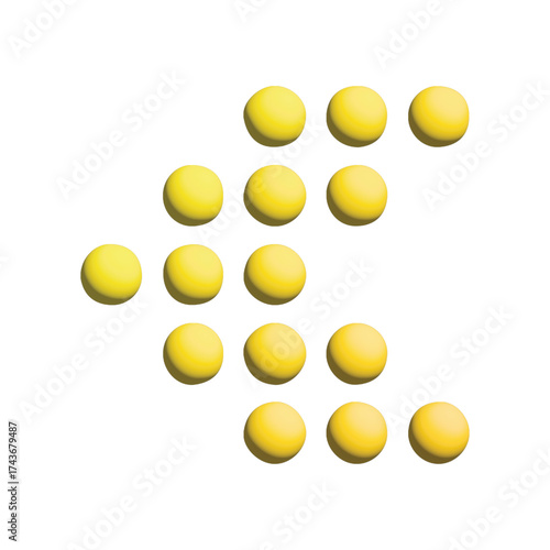 Minimalist composition of vibrant yellow circular dots in a graphic pattern