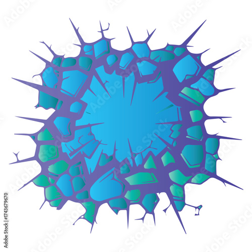 Abstract Shattered Impact Graphic Design