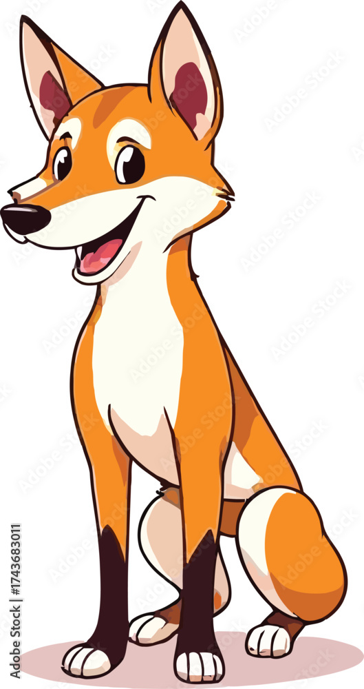 Obraz premium Cute cartoon a illustrator vector Foxhound