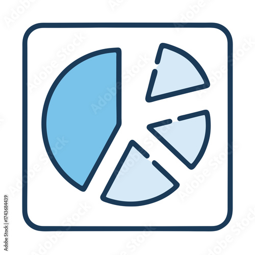 Pie Chart Icon for Big Data Analysis, Visualizing Data Trends and Insights