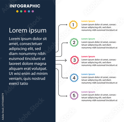 5 Connected Circles Infographic Template