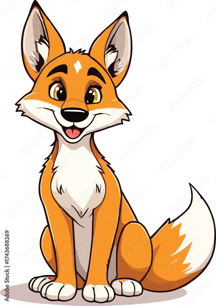 Obraz premium Cute cartoon a illustrator vector Foxhound