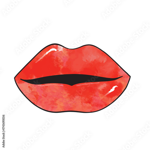 Illustration: red lips as a symbol of passion