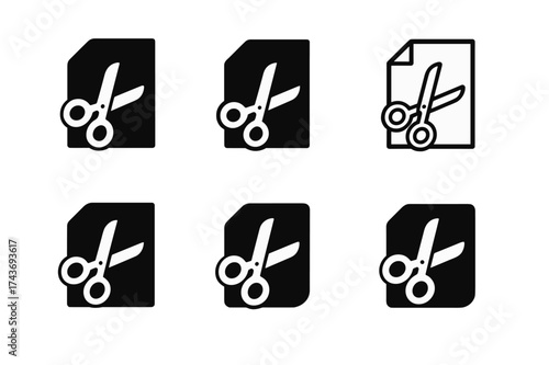 Craft Logo Variations. Mastering new skills and hobbies. Set Logo of Mastering new skills and hobbies: Scissors and craft paper. harmonious logo variations of