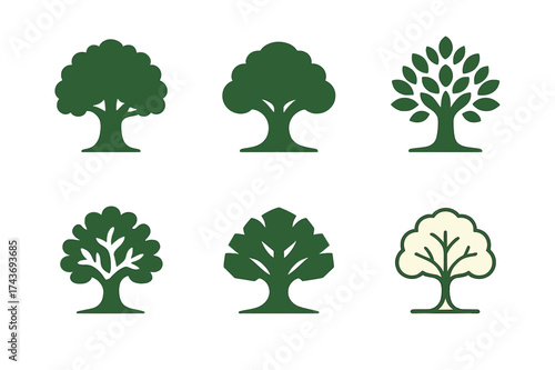 Dream Big Logos. Dream big, work hard. Set Logo of Dream big, work hard: Oak tree. harmonious logo variations of the same emblematic concept, each with
