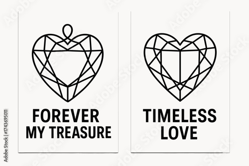 Bauhaus Heart Banners. Intimacy. Two vertical A6 banners with safe margins, centered composition, no elements touching edges, bauhaus style, black and white,