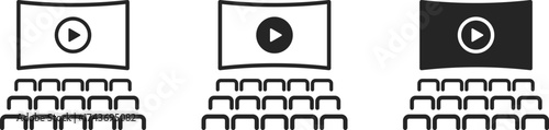 movie theater, cinema hall sign icon vector design