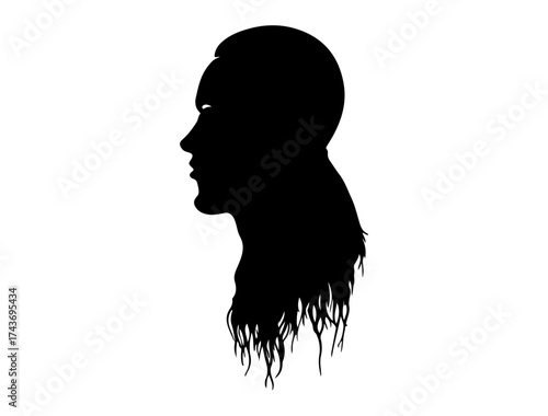  The Semicolon Story vector art in silhoette white background.