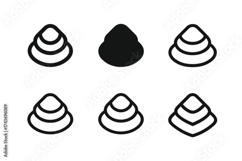 Harmonious Logo Variations. Order. Set Logo of Conceptual design: lined patterns icon. harmonious logo variations of the same emblematic concept, each with