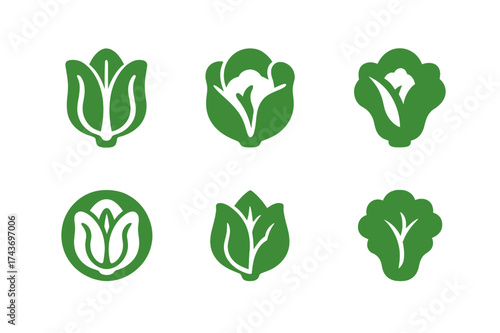 Colorful Salad Logos. Preparing a colorful salad with a variety of vegetables. Set Logo of Preparing a colorful salad with a variety of vegetables: Mixed