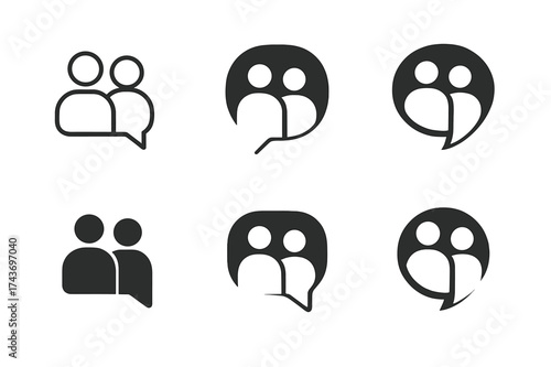 Flexible Education Logos. Flexible education. Set Logo of Flexible education: Mentor chat bubble (peer support). harmonious logo variations of the same