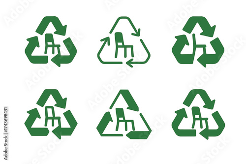 Eco-Friendly Logo Designs. Sustainable living and eco-friendly products. Set Logo of Sustainable living and eco-friendly products: Upcycled