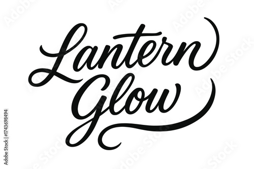 Lantern Glow Script. Lantern Glow ? Script Hand-Lettering, flowing brush-style cursive with smooth connectors, arched layout, sweeping tails resembling candle
