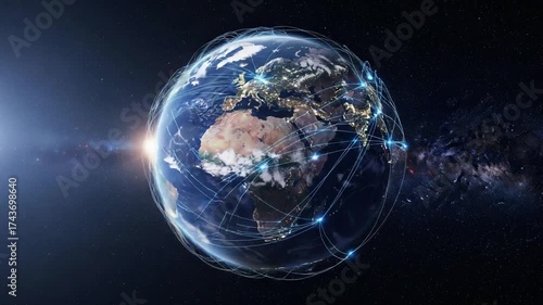 global network connection earth digital technology