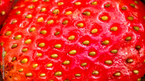 Wallpaper Mural Macro View of a Fresh, Juicy Red Strawberry with Seeds Torontodigital.ca