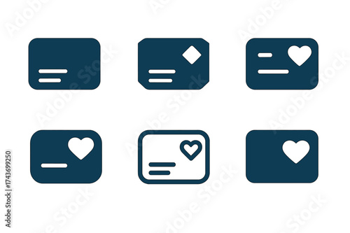 Loyalty Card Logos. Checkout process. Set Logo of Checkout process: Loyalty / rewards card. harmonious logo variations of the same emblematic concept, each