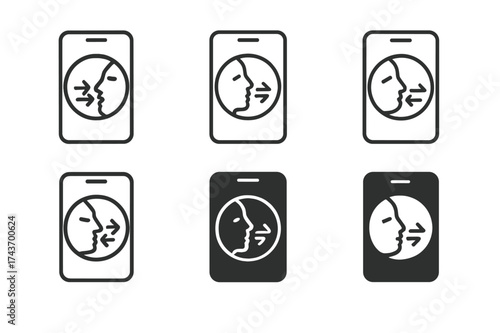 Breathing App Logo Variations. Breathing exercises for stress management. Set Logo of Breathing exercises for stress management: Guided-breathing app on