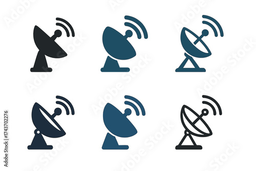 International Journalism Logos. International journalism. Set Logo of International journalism: Satellite uplink dish. harmonious logo variations of the same