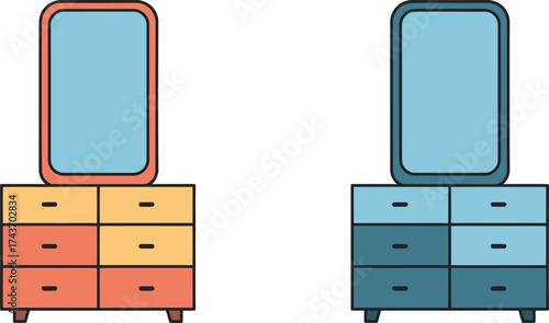 Cute Dresser and Mirror Set Icon