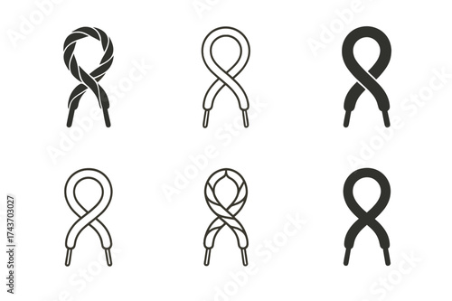 Eco-Friendly Shoe Logos. Creating eco-friendly shoes from recycled rubber. Set Logo of Creating eco-friendly shoes from recycled rubber: Braided laces made
