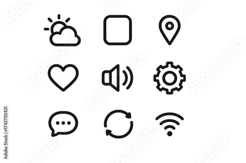 Uniform Icon Layout. Equal spacing between icons and equal margins on the edges. Uniform icon size across the