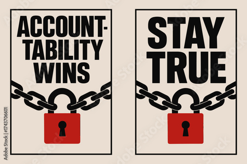 Resilient Messages. Resilience. Two vertical A6 banners with safe margins, centered composition, no elements touching edges, brutalist style, black and red,