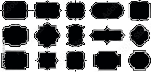Elegant collection of vintage label shapes and borders, perfect for adding a touch of classic flair with retro design style.