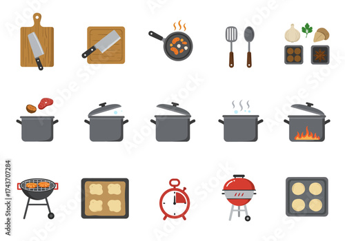 Culinary Delights A Collection of Essential Cooking Icons for Every Chef
