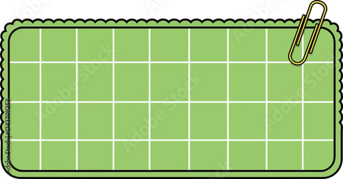 Green memo pad with paper clip for notes and reminders vector