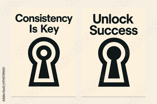 Bauhaus Keyhole Banners. Wisdom. Two vertical A6 banners with safe margins, centered composition, no elements touching edges, bauhaus style, black and cream,