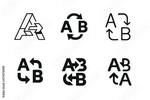 Language Logo Variations. Translators or interpreters working with languages. Set Logo of Translators or interpreters working with languages: Translation