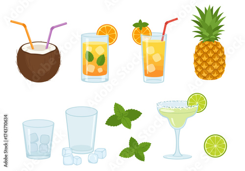 Tropical Drink Delight Vibrant Summer Refreshments Collection