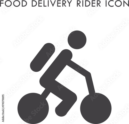 Delivery rider glyph icon. Rider Icon Symbol. flat black courier symbol for transport, logistics, food delivery, and express shipping service.  vector illustration.