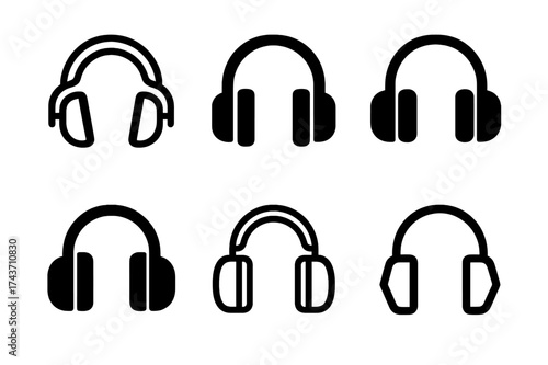 PPE Ear Protection Logos. Personal Protective Equipment (PPE). Set Logo of Personal Protective Equipment (PPE): ear protection. harmonious logo variations of