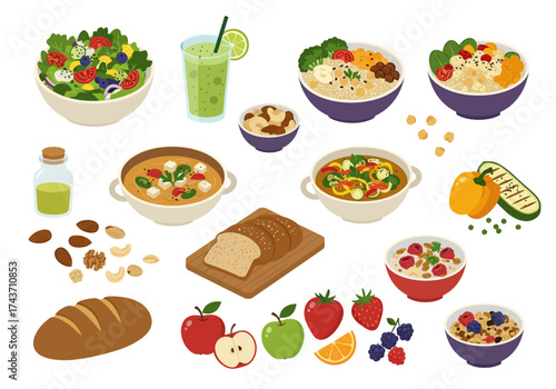Healthy Eating Vibrant Plant-Based Meal Collection
