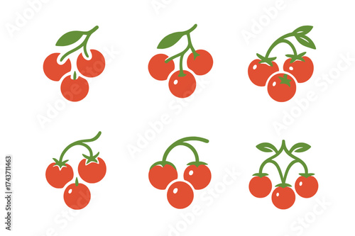 Salad Logo Variations. Preparing a colorful salad with a variety of vegetables. Set Logo of Preparing a colorful salad with a variety of vegetables: Cherry