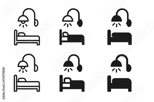 Sconce Emblem Designs. Adding wall sconces for ambient lighting. Set Logo of Adding wall sconces for ambient lighting: Bedside reading sconce. harmonious logo