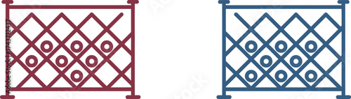 Wine Rack Icons: Red and Blue Line Art