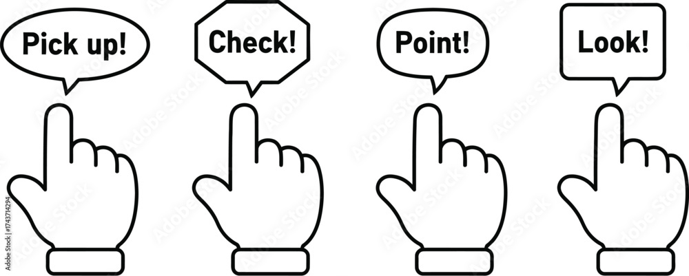 Obraz premium Click hand cursor icon set vector illustration design element