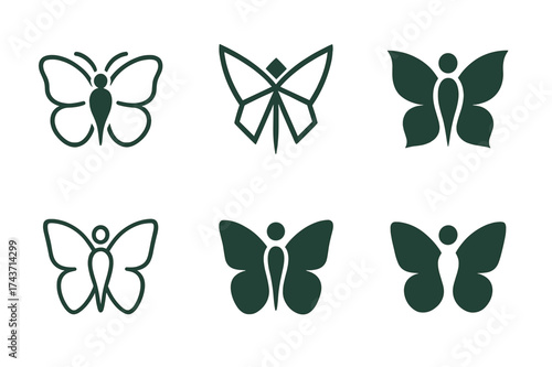 Butterfly Transformation Logos. Making personal growth a lifestyle choice. Set Logo of Making personal growth a lifestyle choice: butterfly transformation.
