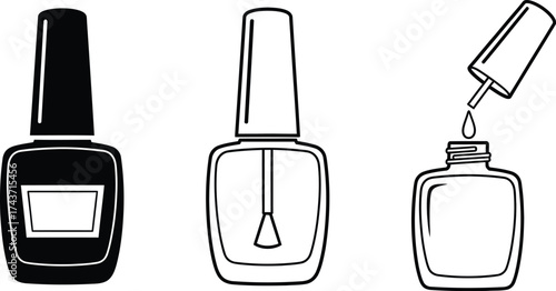 Nail polish bottles vector illustration for beauty industry