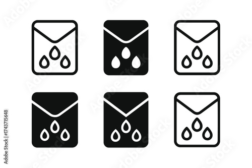 Seed Packet Logos. Seed preservation techniques. Set Logo of sealed packet: envelope containing seeds. harmonious logo variations of the same emblematic