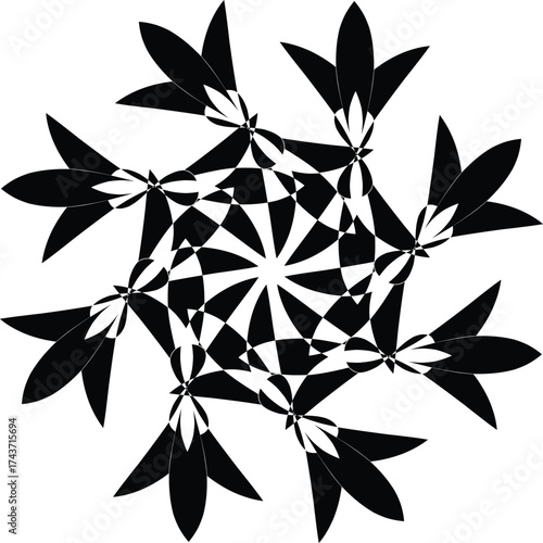 an arabesque pattern, a form of artistic decoration characterized by rhythmic linear patterns of scrolling and interlacing foliage, tendrils, or plain lines, often combined with other elements. 