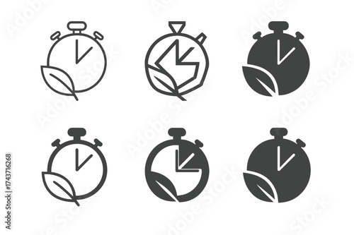 Breathing Exercise Logos. Breathing exercises for stress management. Set Logo of Breathing exercises for stress management: Pomodoro / -- breathing timer