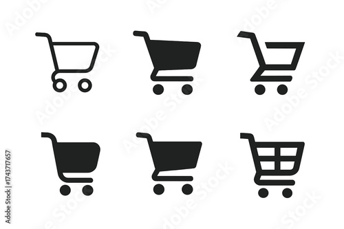 Checkout Logo Variations. Checkout process. Set Logo of Checkout process: Shopping cart. harmonious logo variations of the same emblematic concept, each with