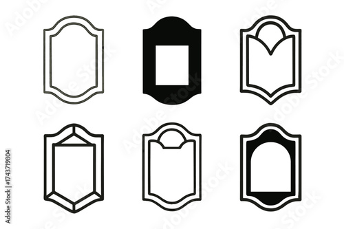 Diverse Logo Designs. Hand-drawn typography. Set Logo of Design: hand-drawn type frame. harmonious logo variations of the same emblematic concept, each with
