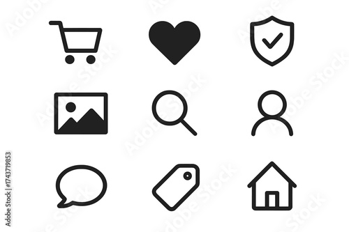 Uniform Icons Layout. Equal spacing between icons and equal margins on the edges. Uniform icon size across the